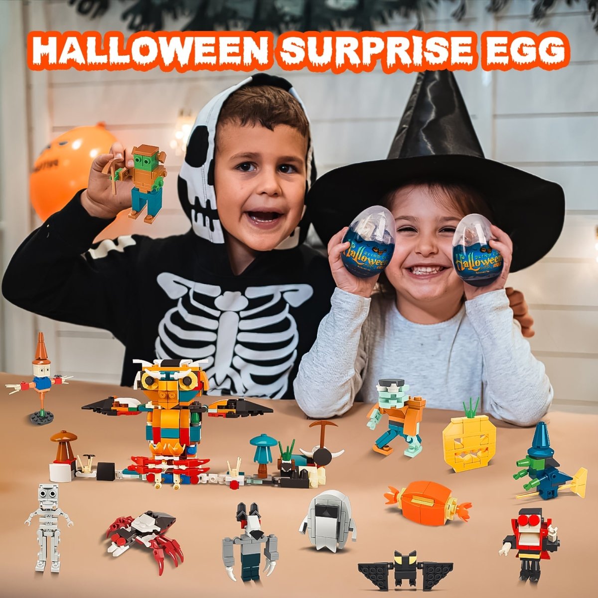 Halloween Building Bricks in Eggs - PopFun
