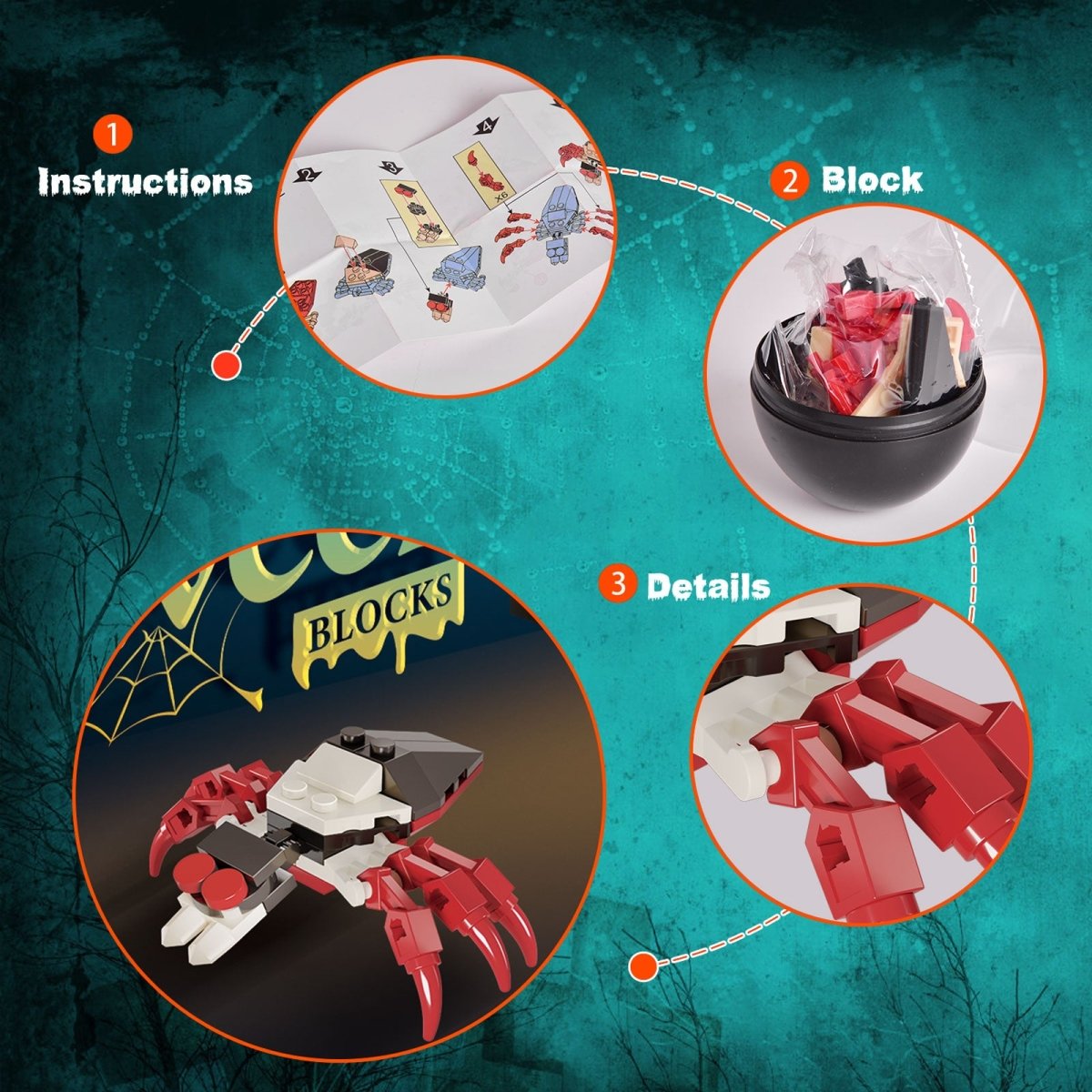 Halloween Building Bricks in Eggs - PopFun