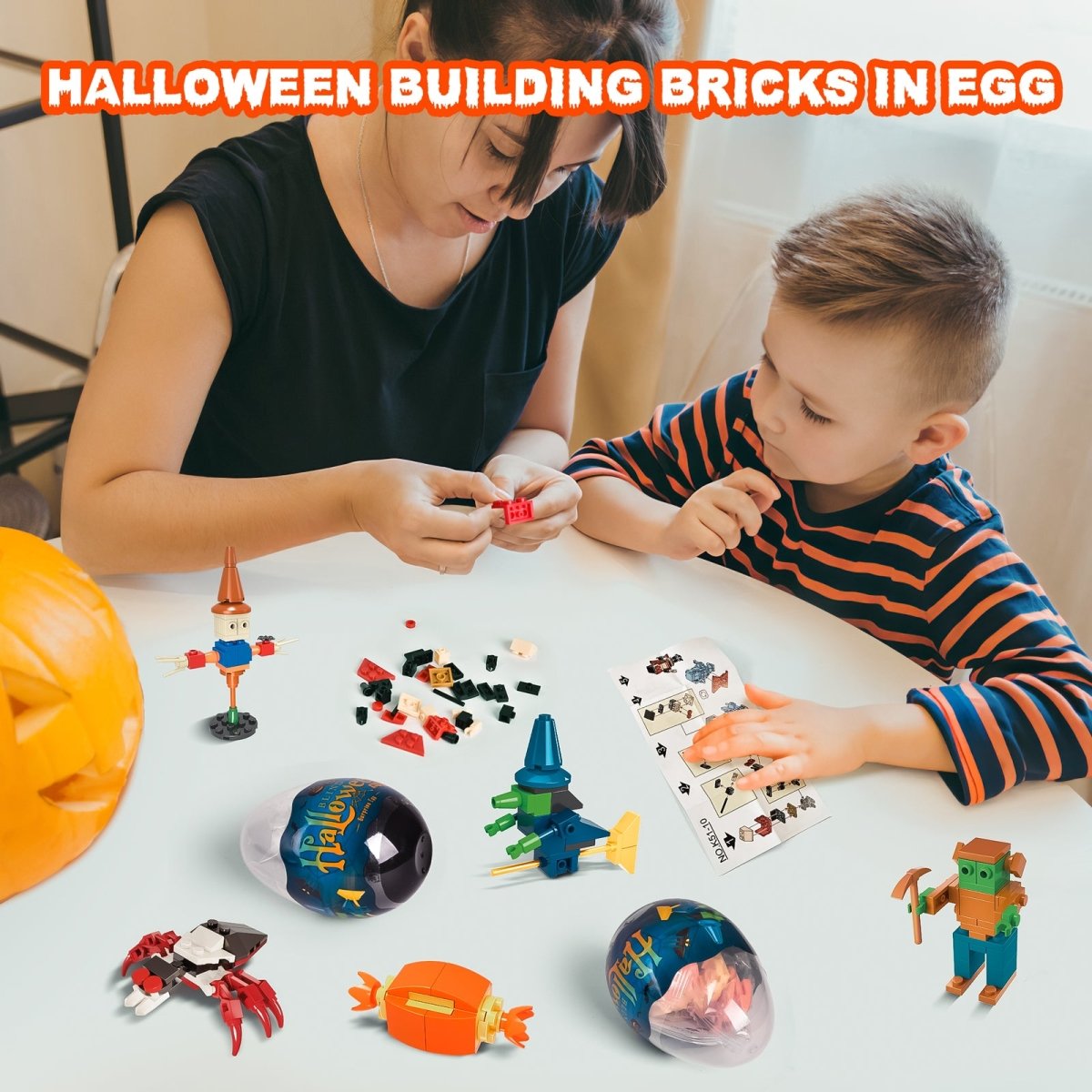 Halloween Building Bricks in Eggs - PopFun