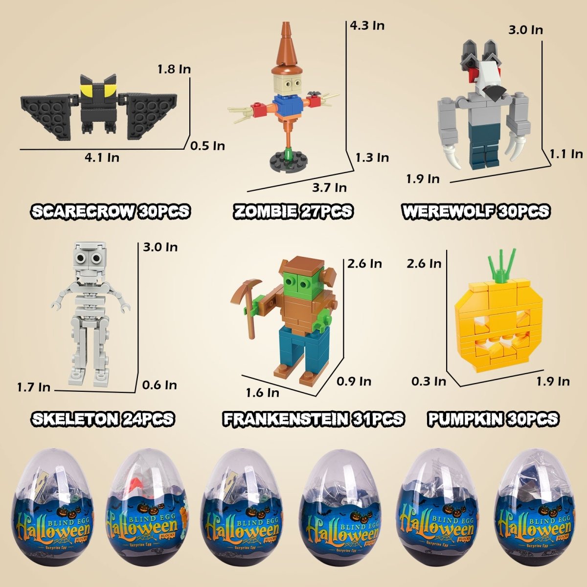 Halloween Building Bricks in Eggs - PopFun