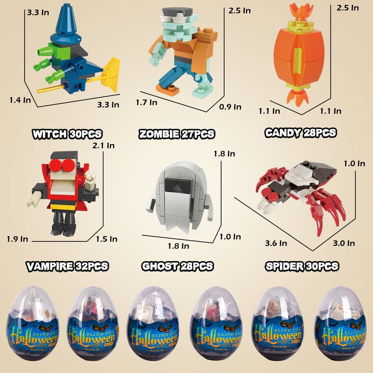 Halloween Building Bricks in Eggs - PopFun