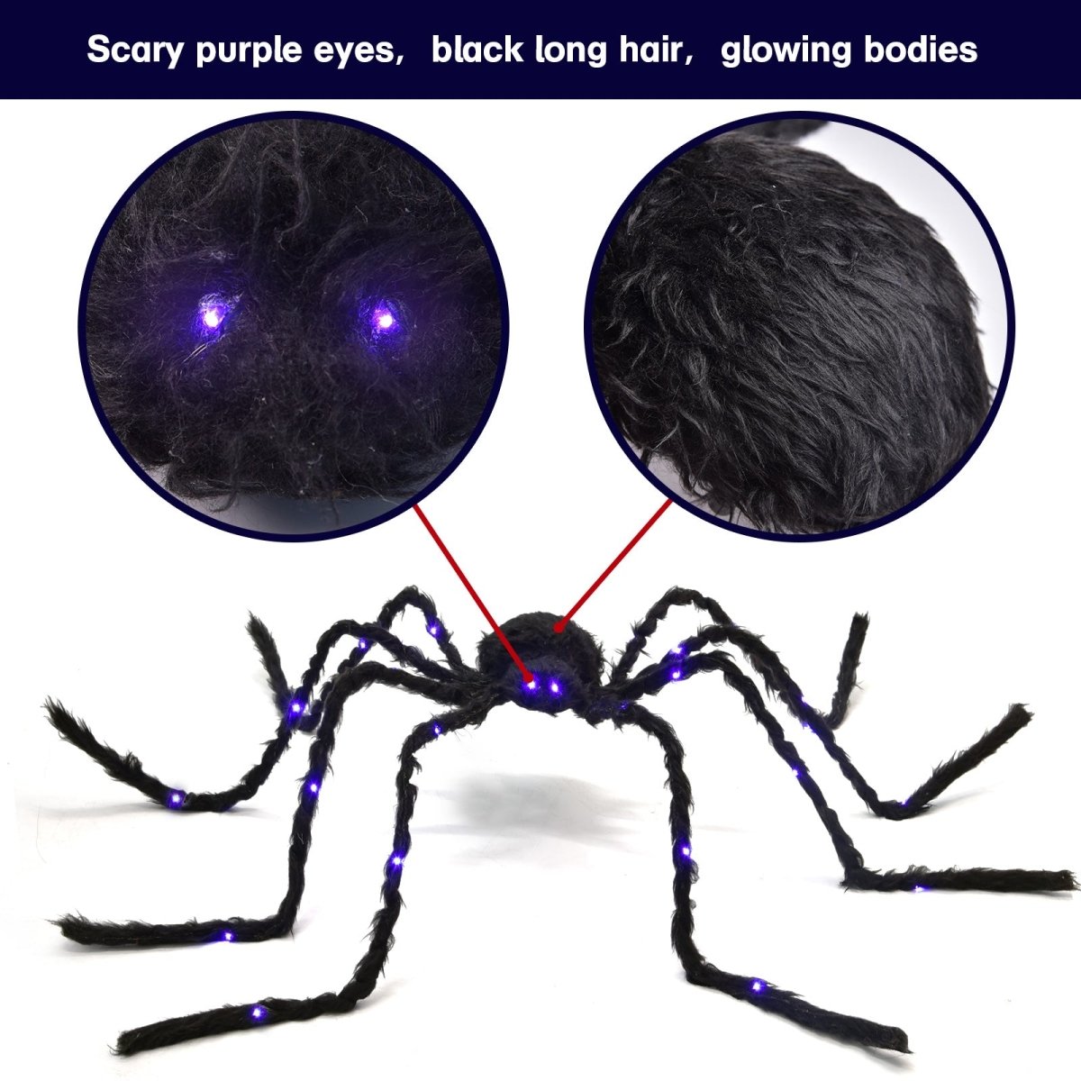 Halloween Decor Bendable LED Spider - PopFun