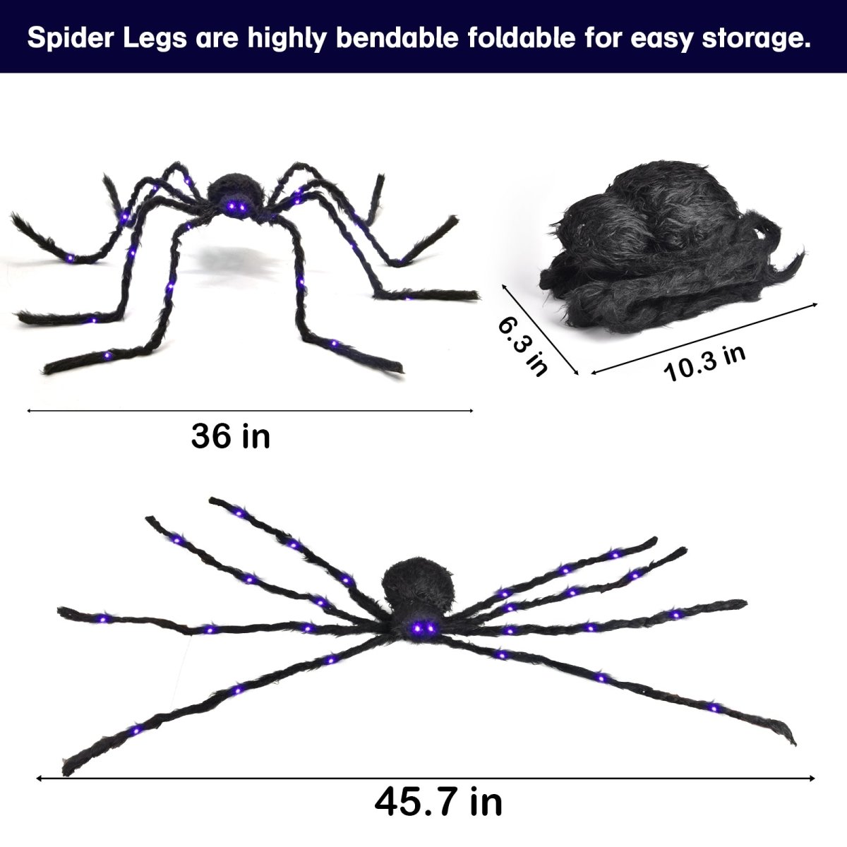 Halloween Decor Bendable LED Spider - PopFun