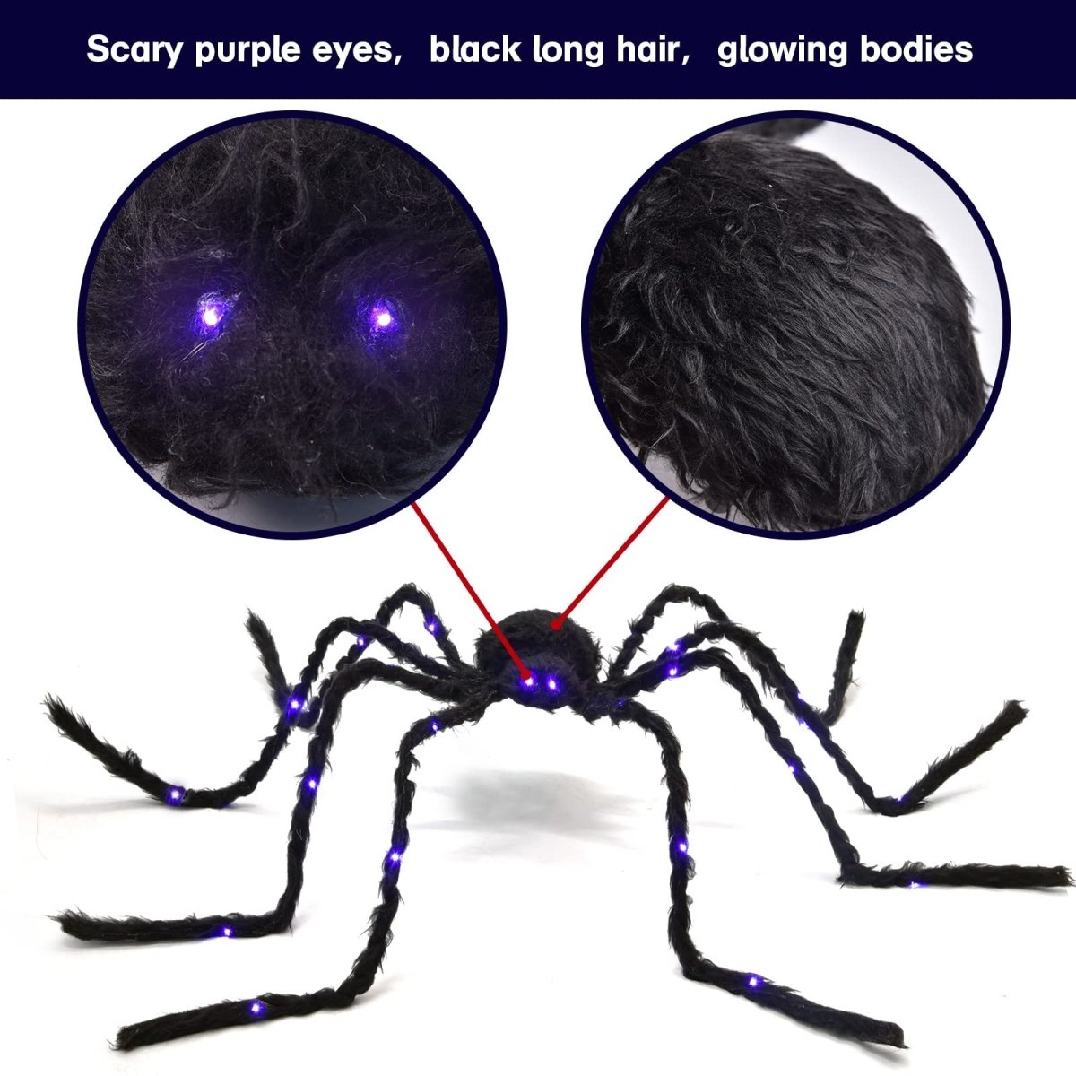 Halloween Decor Bendable LED Spider - Wholesale - PopFun
