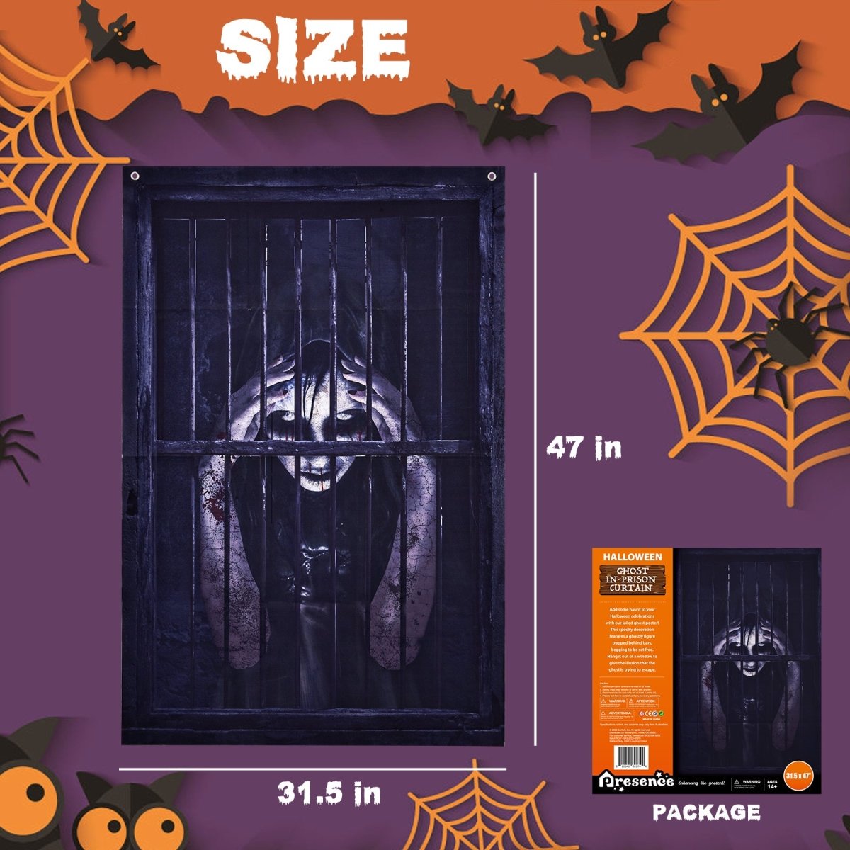 Halloween Female Ghost in Prison Curtain - PopFun