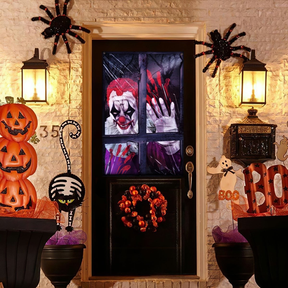 Halloween Killer Clown Curtain - PopFun