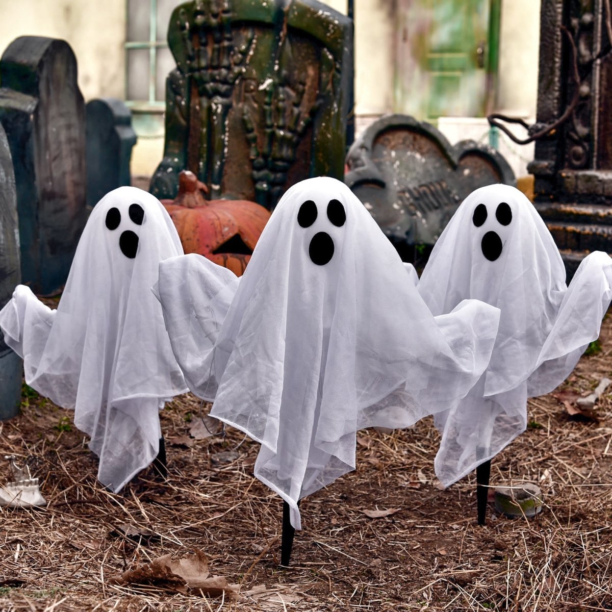 Halloween Lawn Ghosts Yard Stakes - PopFun