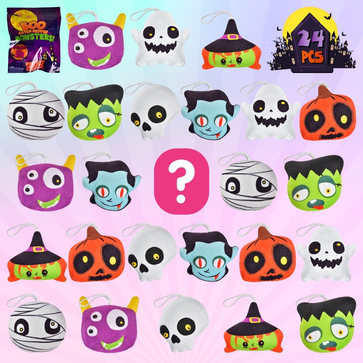 Halloween Mini Plush Keychain Toys 24 pcs - PopFun