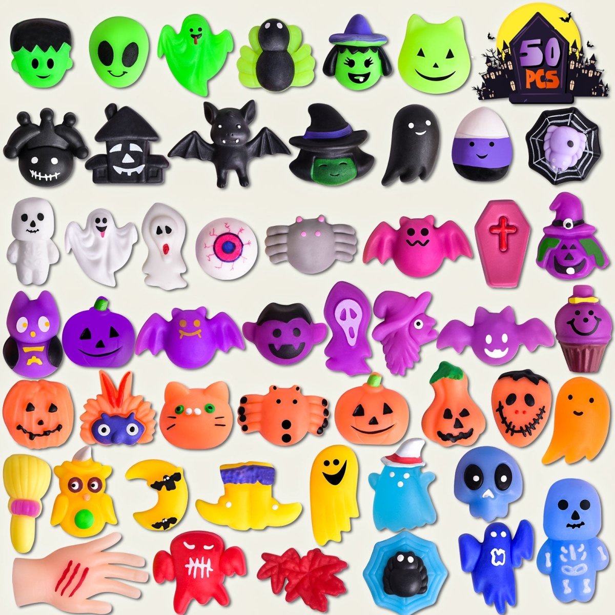 Halloween Party Favors Mochi Squishy Toys 50 pcs - PopFun