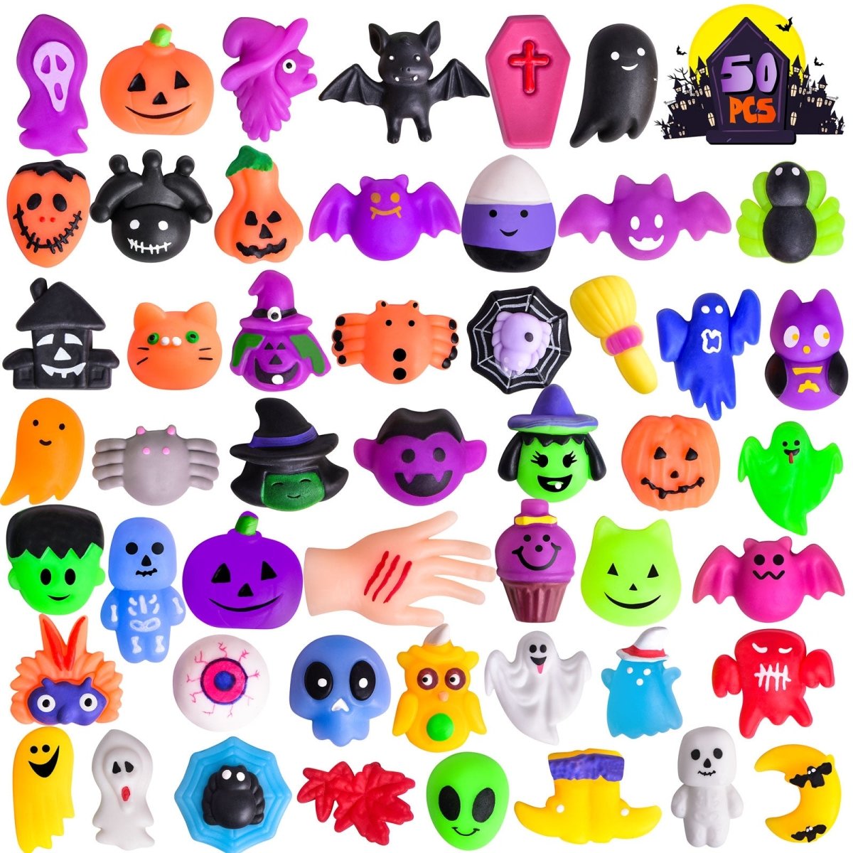 Halloween Party Favors Mochi Squishy Toys 50 pcs - PopFun
