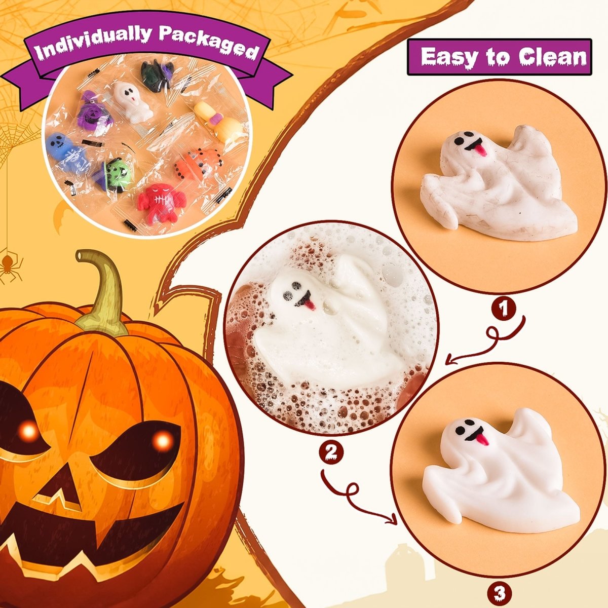 Halloween Party Favors Mochi Squishy Toys 50 pcs - PopFun