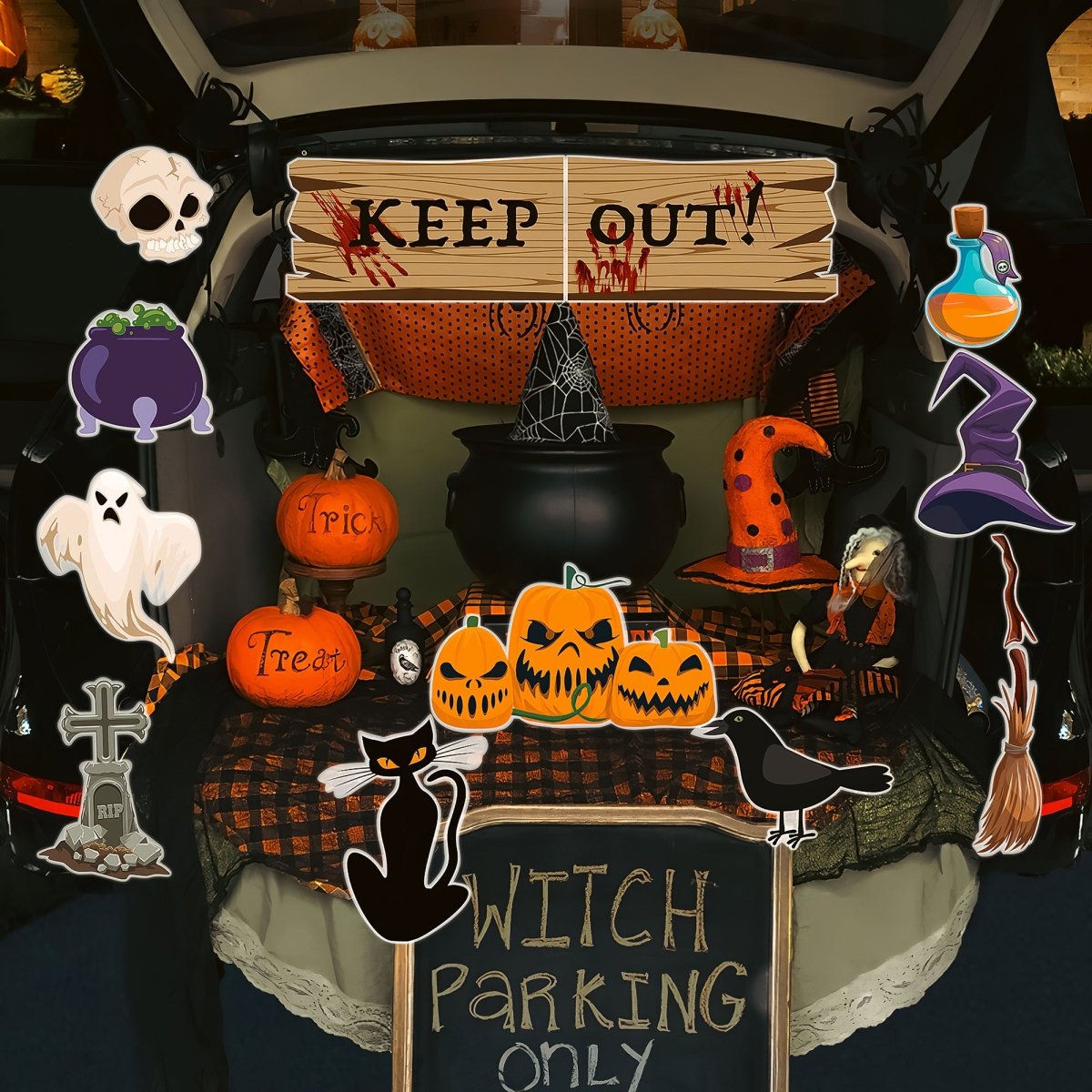 Halloween Trunk or Treat Car Decorations Kit - PopFun