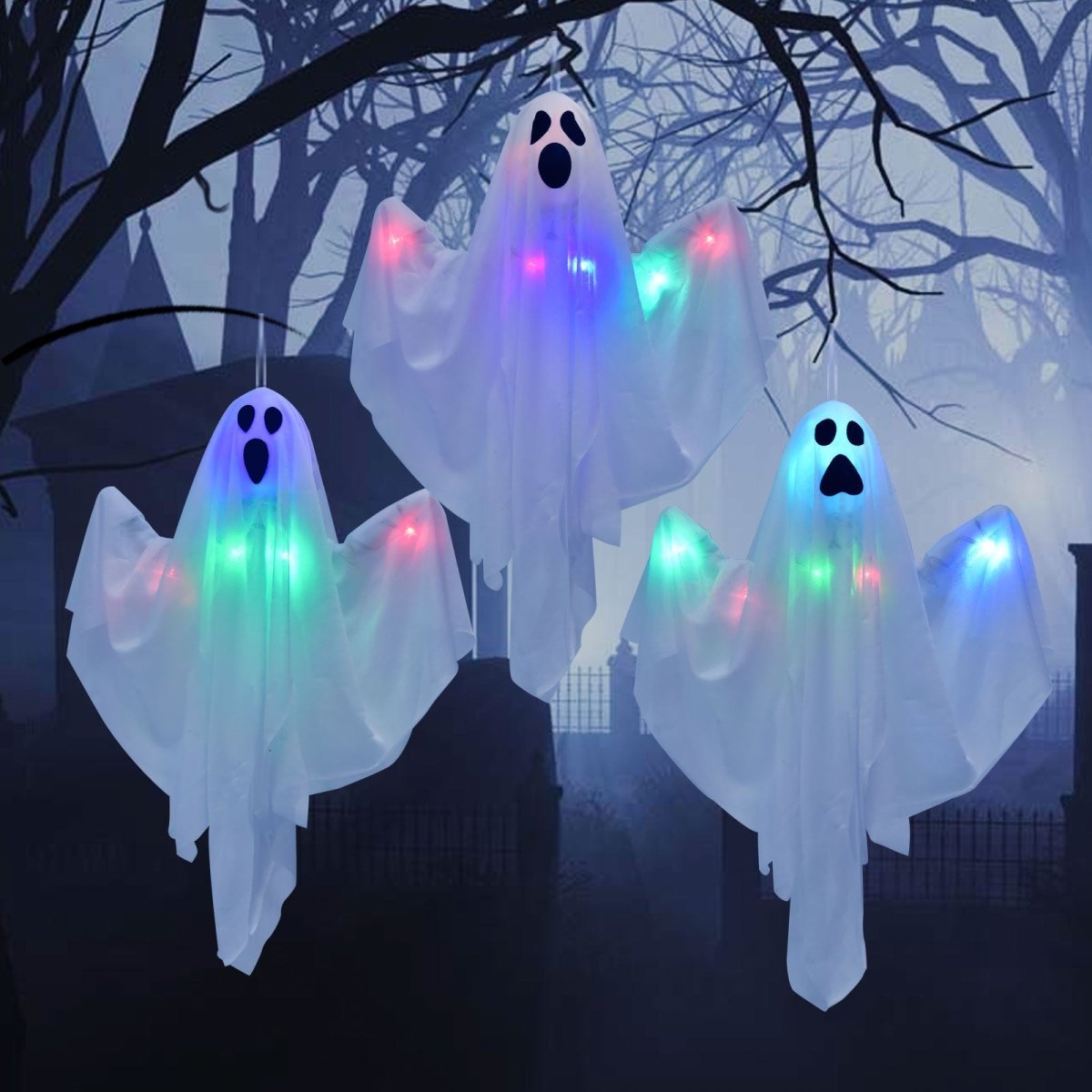 Hanging Ghosts Outdoor Lights Set - PopFun
