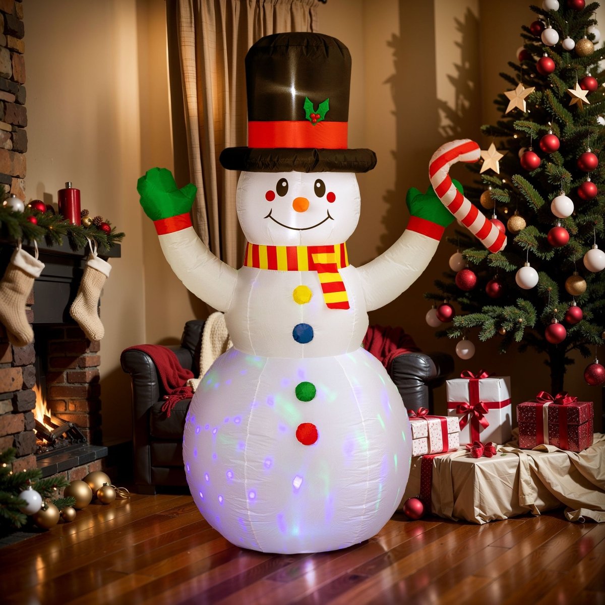 Inflatable Christmas Snowman with LED - PopFun