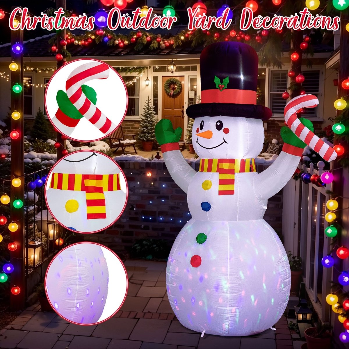 Inflatable Christmas Snowman with LED - PopFun