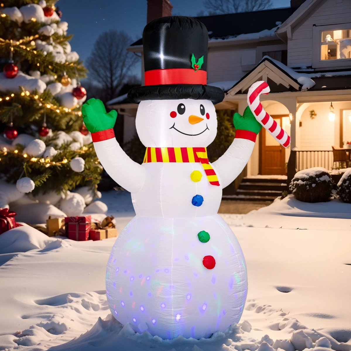 Inflatable Christmas Snowman with LED - PopFun