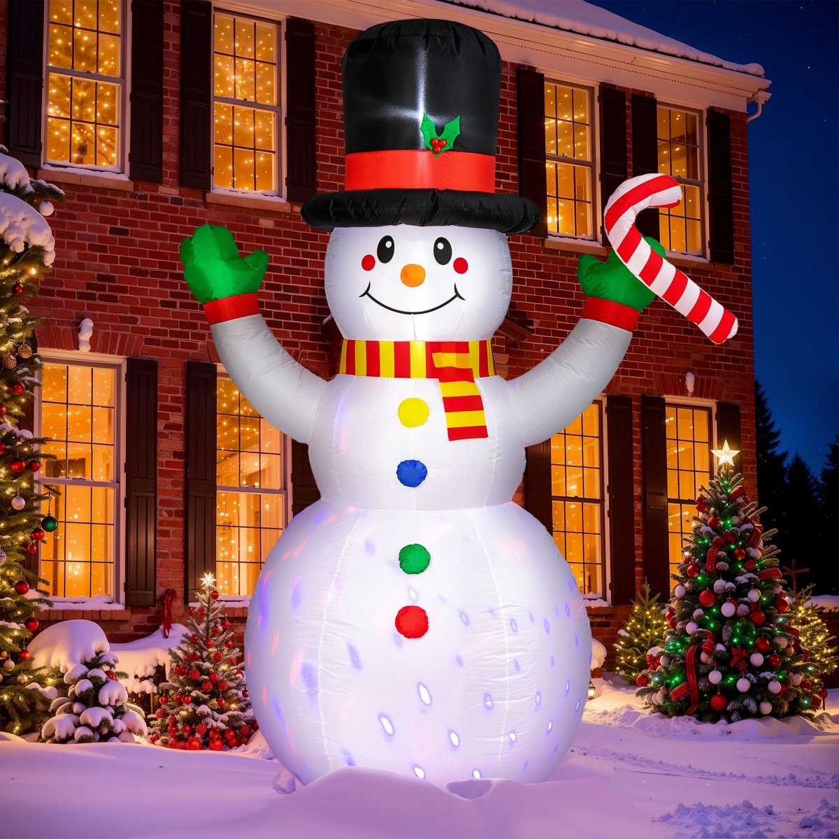 Inflatable Christmas Snowman with LED - PopFun