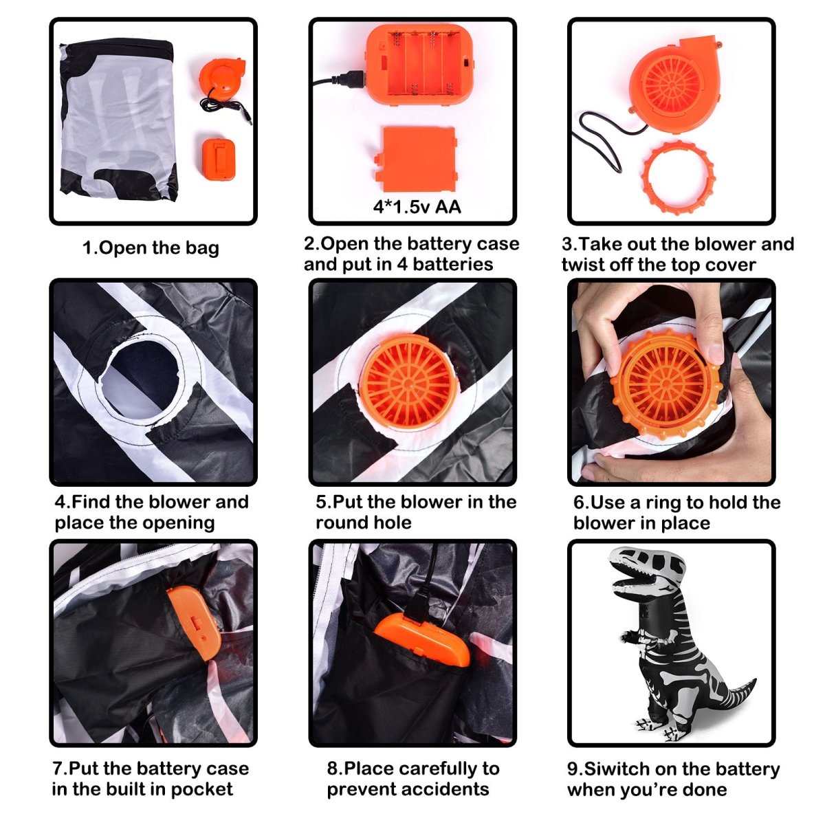 Inflatable Dinosaur Costume for Adults - PopFun