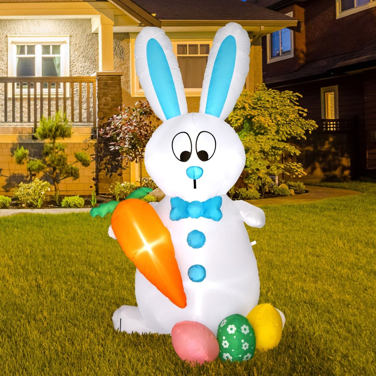 Inflatable Easter Bunny & Eggs 5.9ft - PopFun