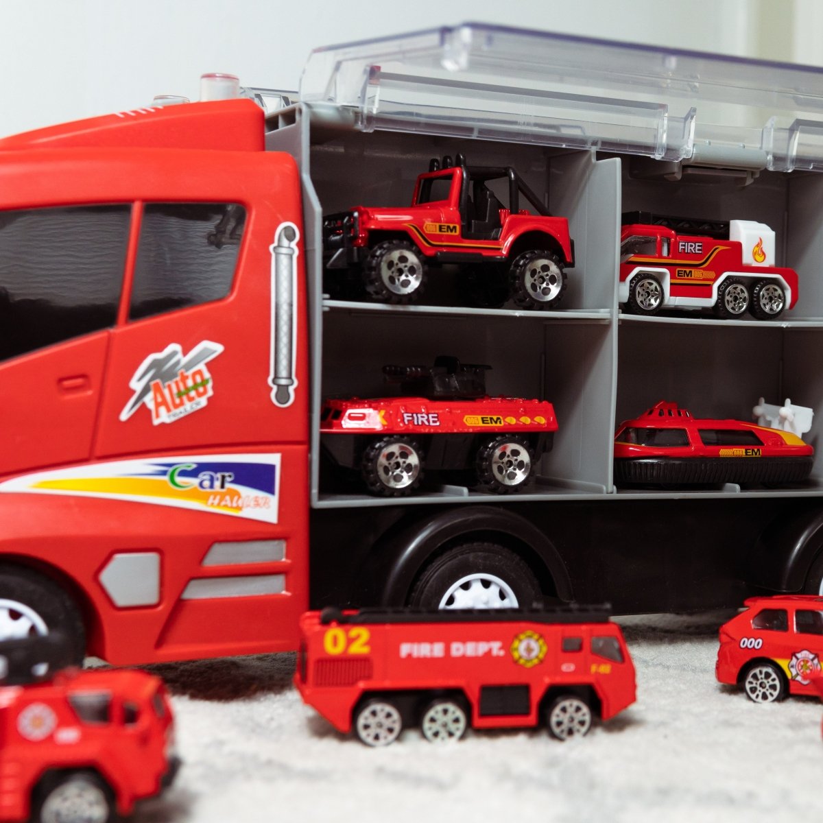 Jumbo Red Fire Truck Toy - PopFun