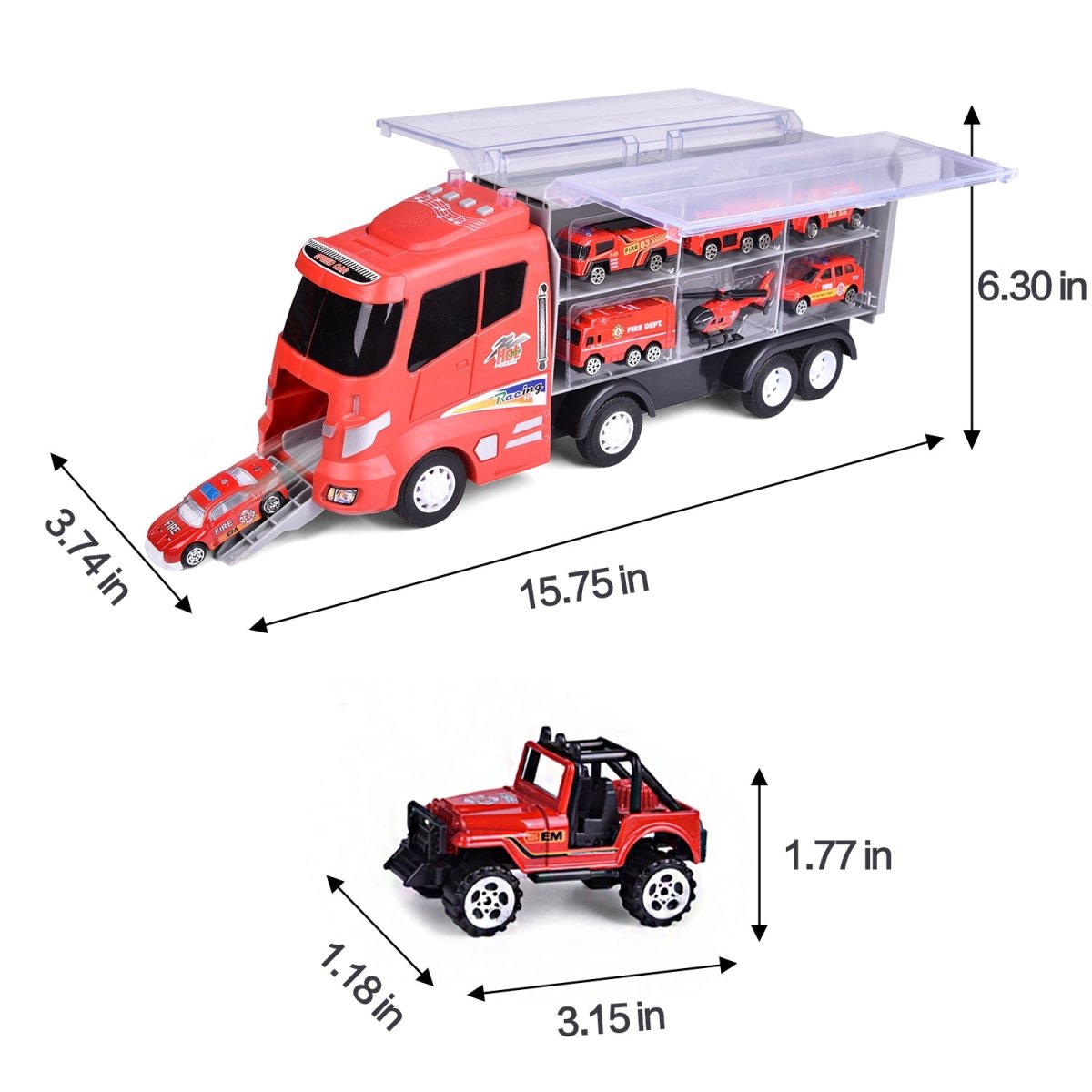 Jumbo Red Fire Truck Toy - PopFun