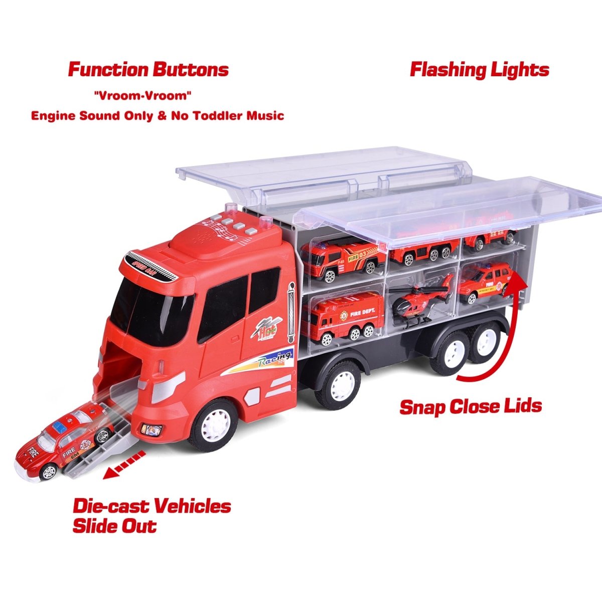Jumbo Red Fire Truck Toy - PopFun