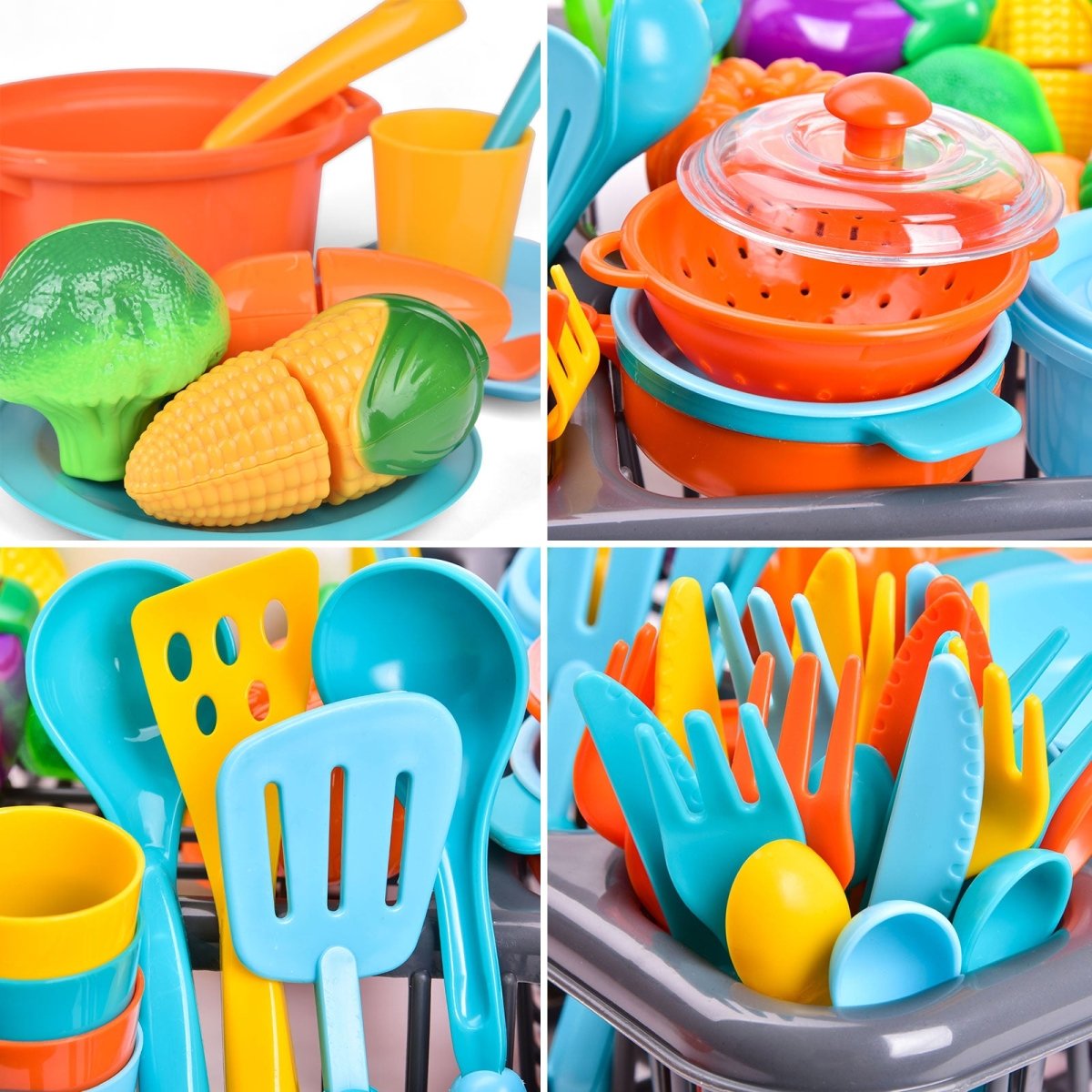 Kid Kitchen Cookware Set Kid Kitchenware Set l Grocery Playset for Toddlers l PopFun