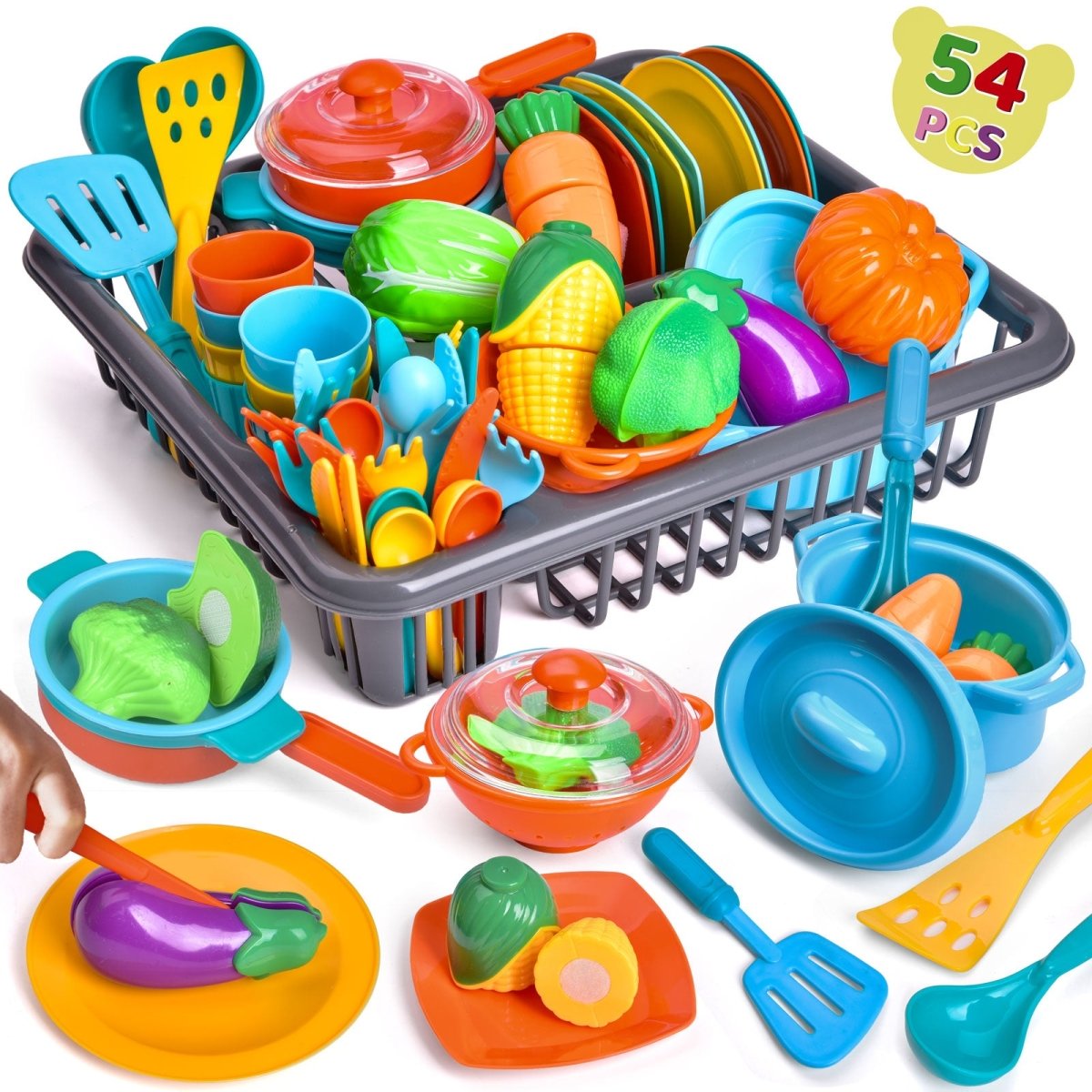 Kid Kitchen Cookware Set Kid Kitchenware Set l Grocery Playset for Toddlers l PopFun