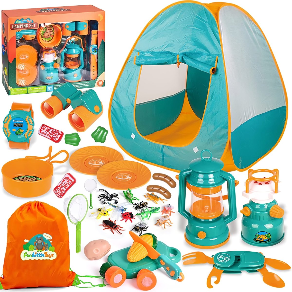 Kids Camping Play Tent, 35 PCS with Accessories - PopFun