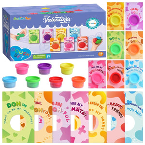 Kids Valentine Play dough Set with Cards (28pcs) - PopFun
