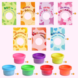 Kids Valentine Play dough Set with Cards (28pcs) - PopFun