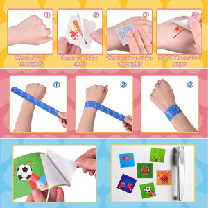Kids Valentines Day Cards with Slap Bracelets and Stickers - PopFun