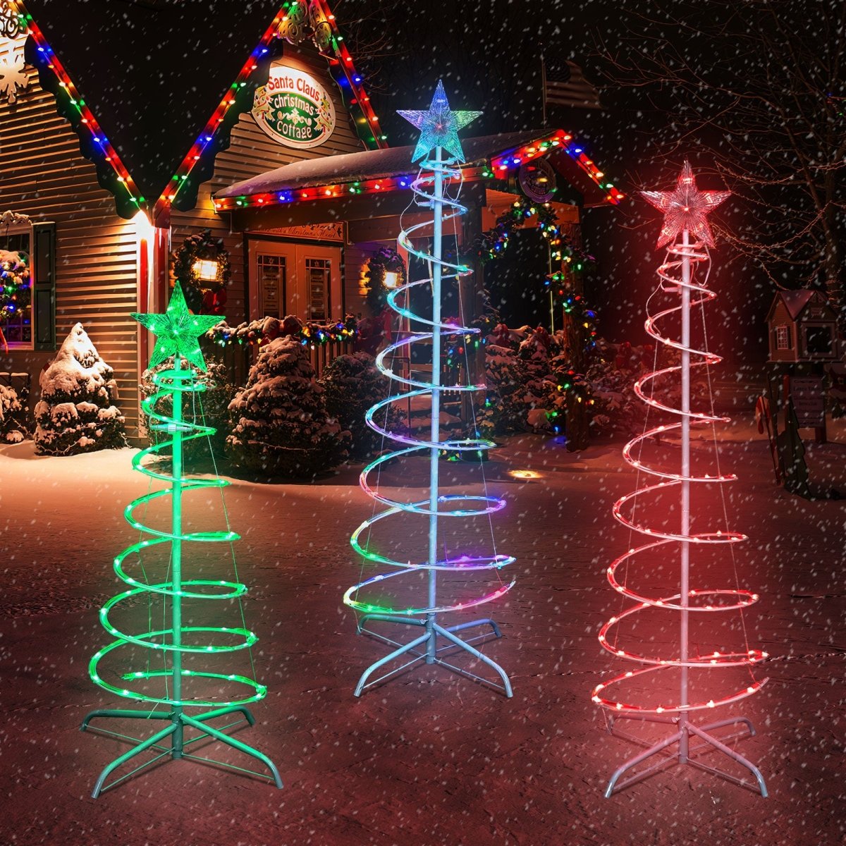 Led Rope Light Tree 7 Foot Lighted Spiral Tree