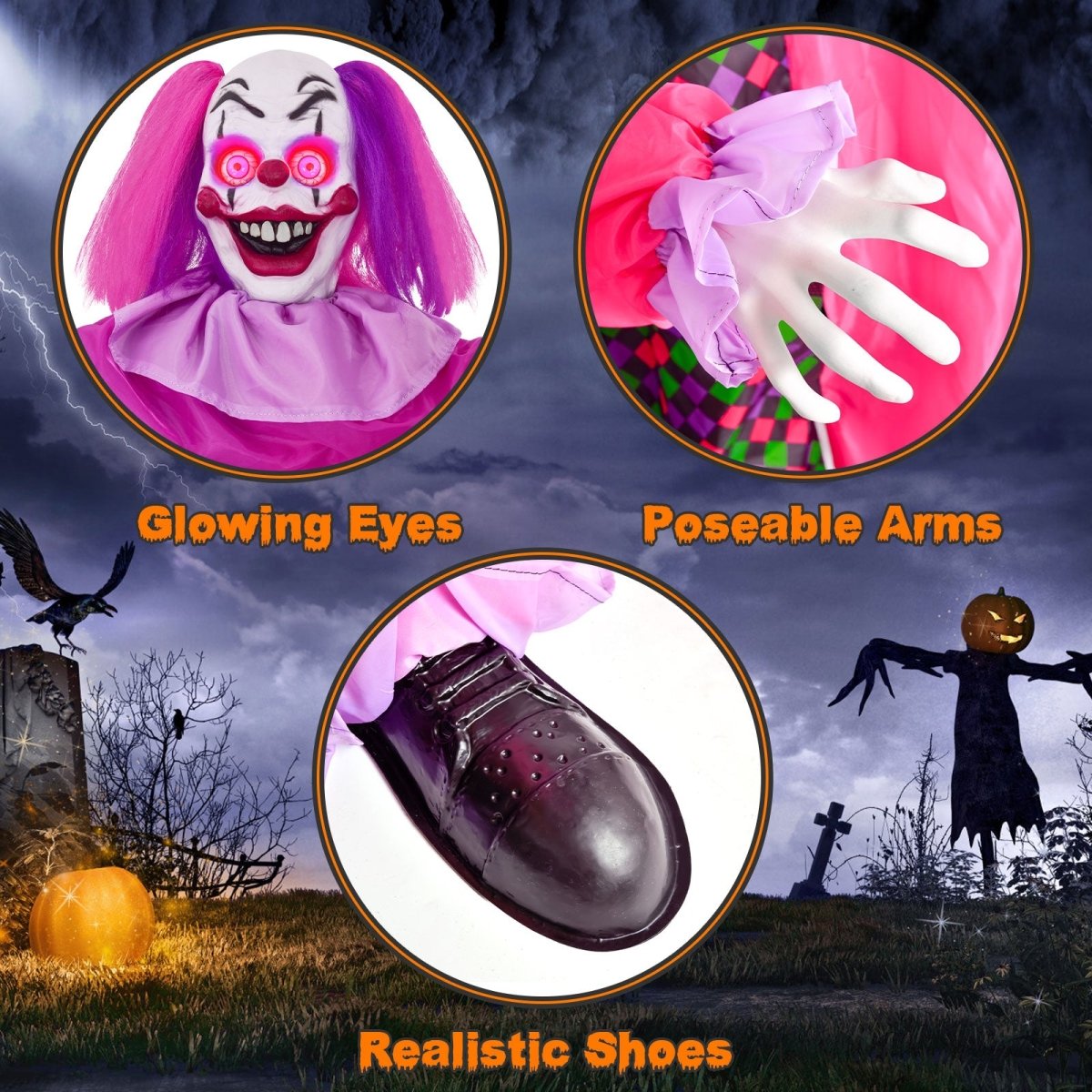 Life-sized Interactive Scary Clown - PopFun