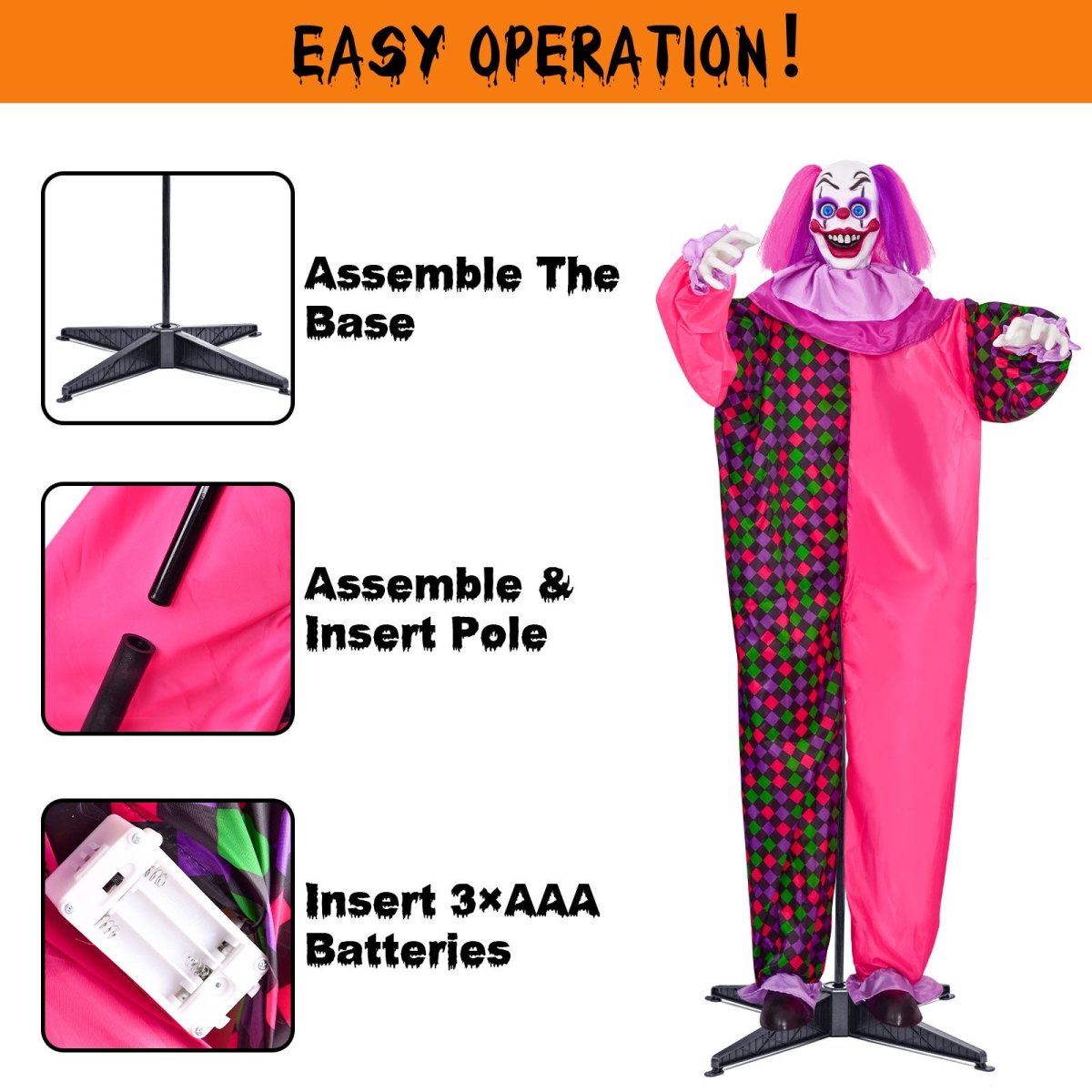 Life-sized Interactive Scary Clown - PopFun