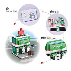 Mini City Streetscape Building Blocks 6-in-1