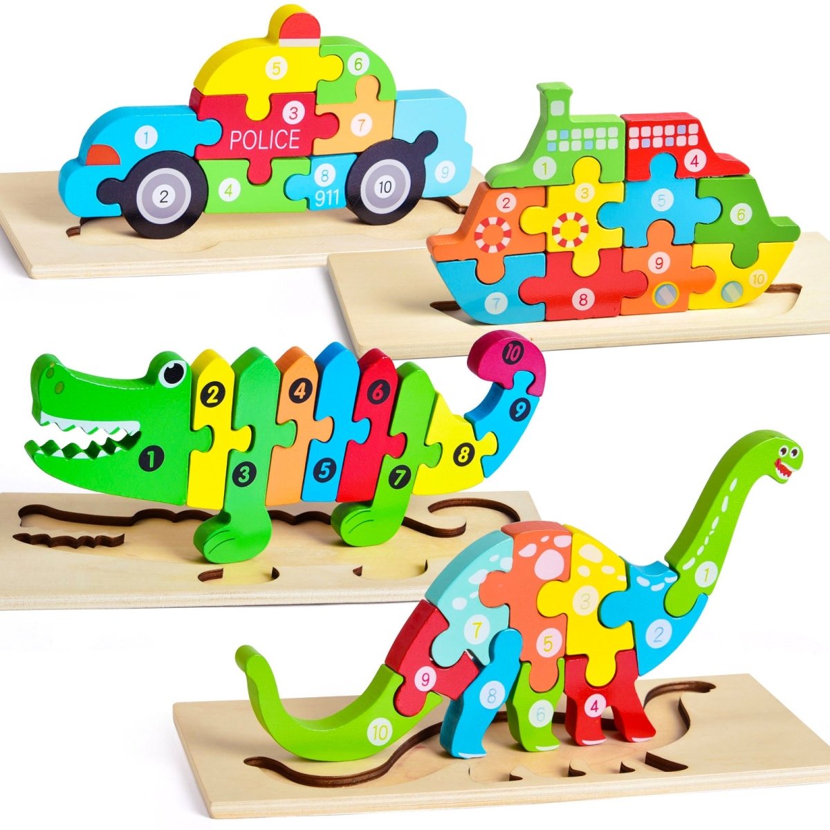 Montessori Wooden Puzzle for Toddlers - PopFun