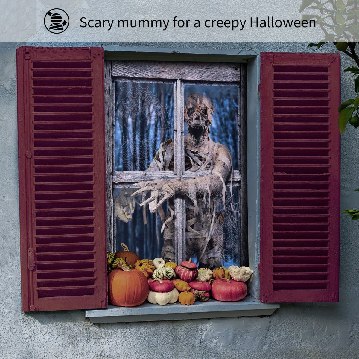 Mummy Curtain Halloween Window Decoration - PopFun