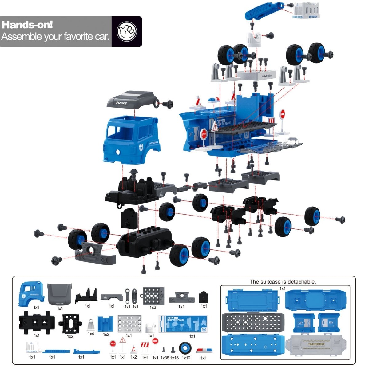 Police Truck Toy - PopFun