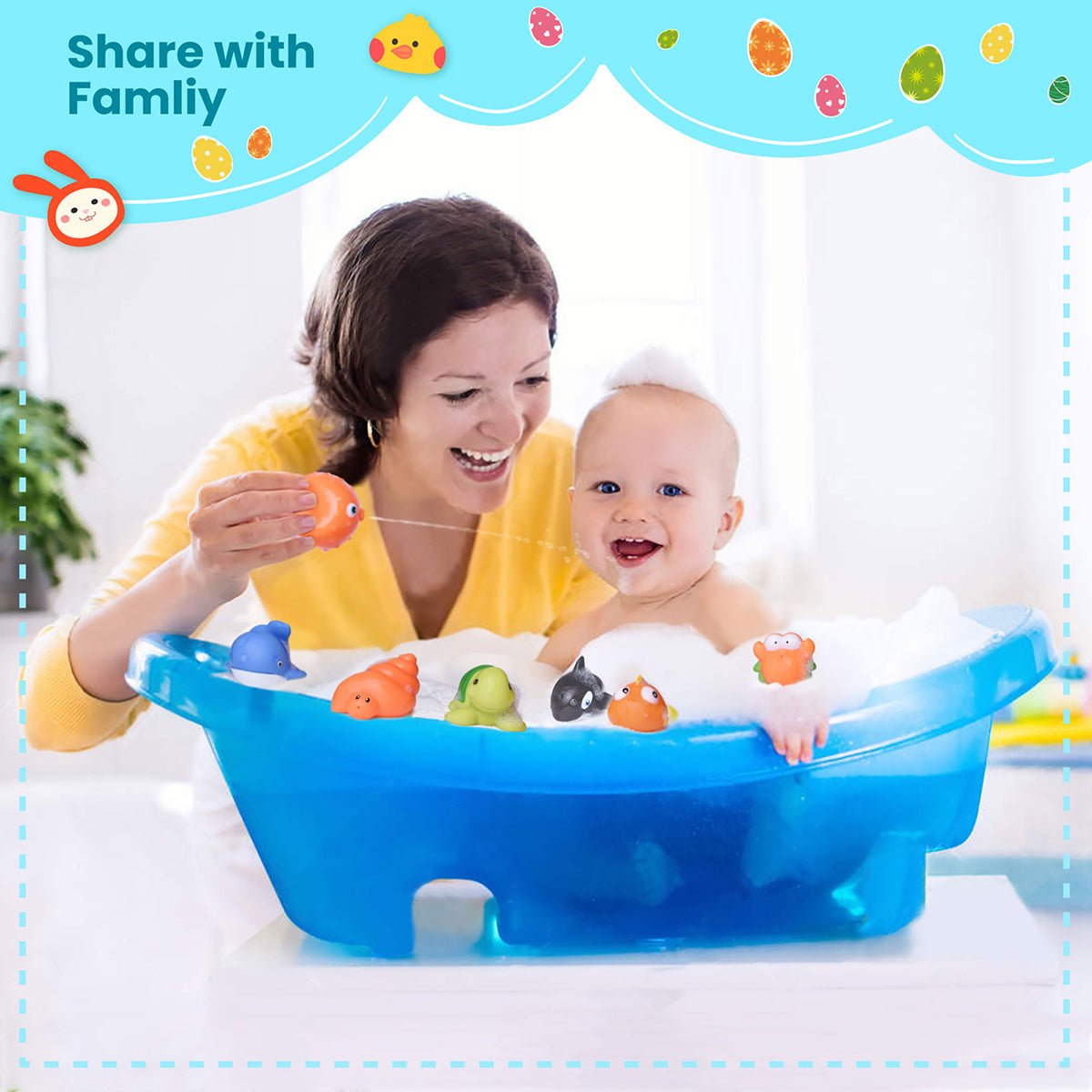 Prefilled Easter Eggs with Sea Animals 12 Pcs - PopFun