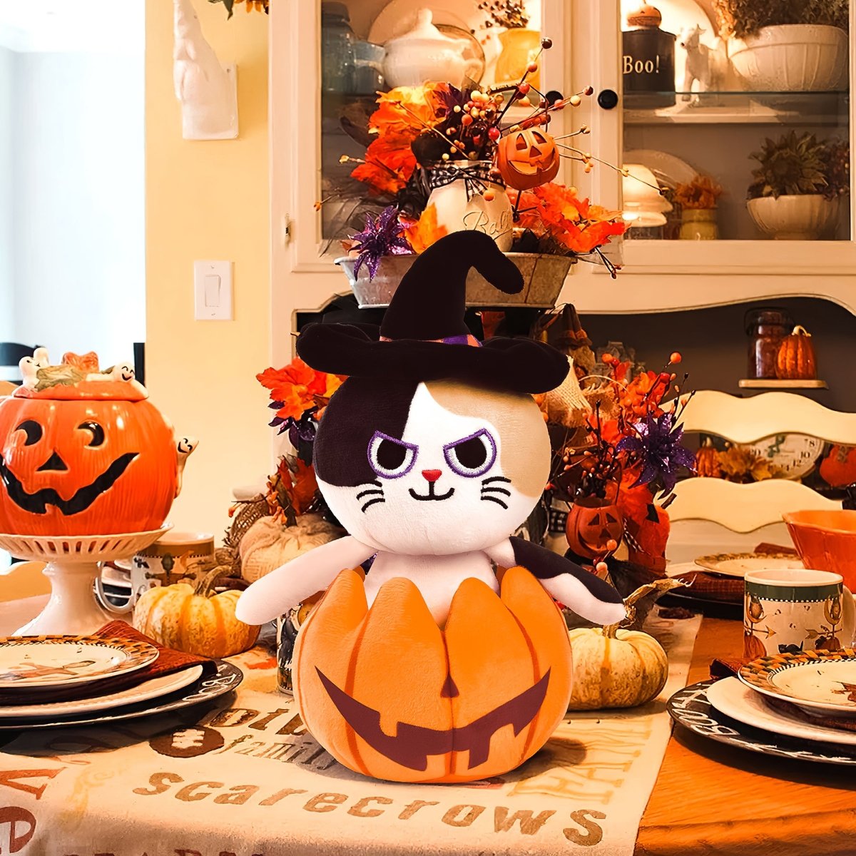 Pumpkin Popper Halloween Cat Plush Toy - PopFun