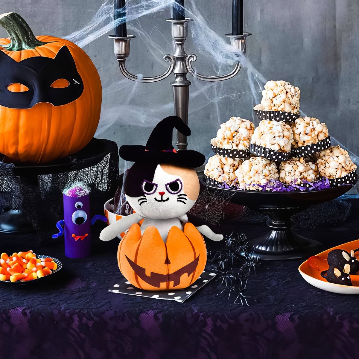 Pumpkin Popper Halloween Cat Plush Toy - PopFun