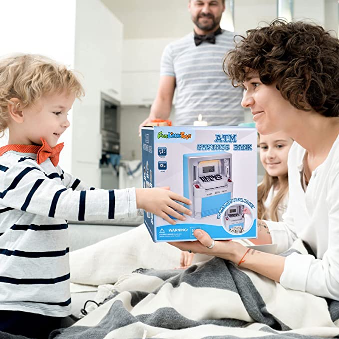 Realistic ATM Piggy Bank Pretend Play Set - PopFun