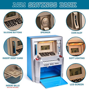 Realistic ATM Piggy Bank Pretend Play Set - PopFun