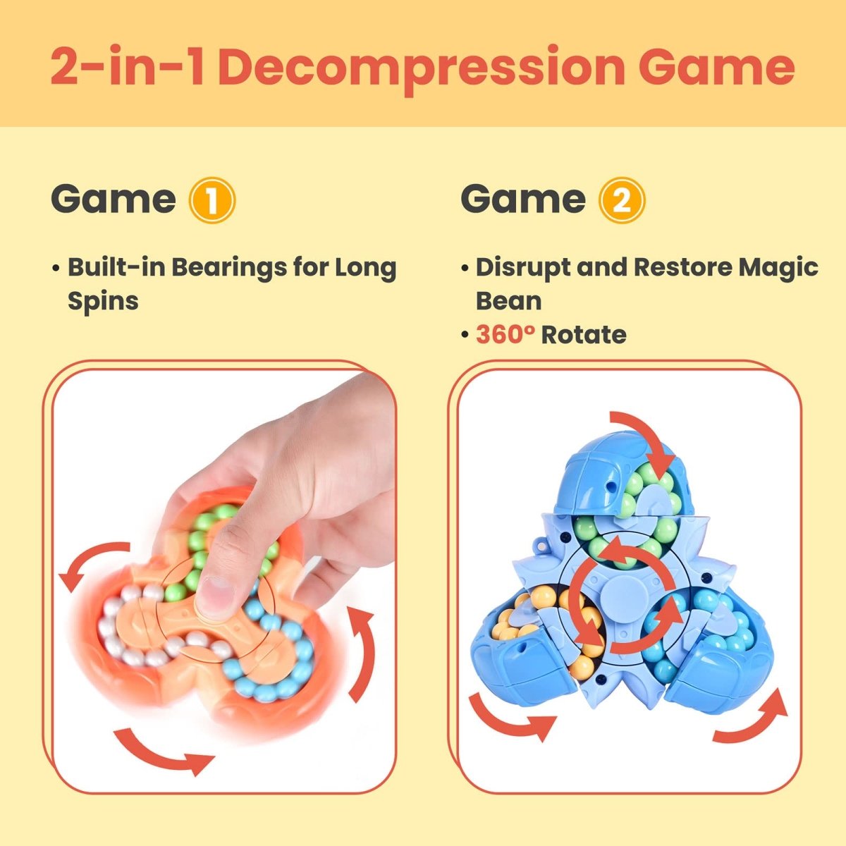 Rotating Magic Bean Puzzle Toy 3PCS - PopFun