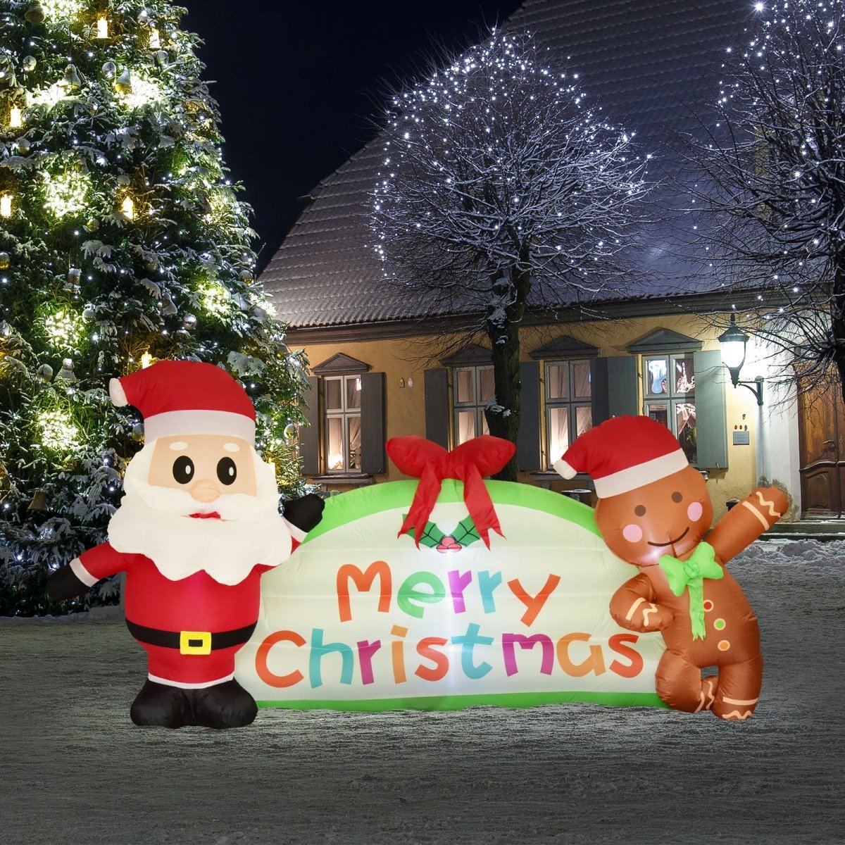 Santa and Gingerbread Man Christmas Inflatables - Wholesale - PopFun