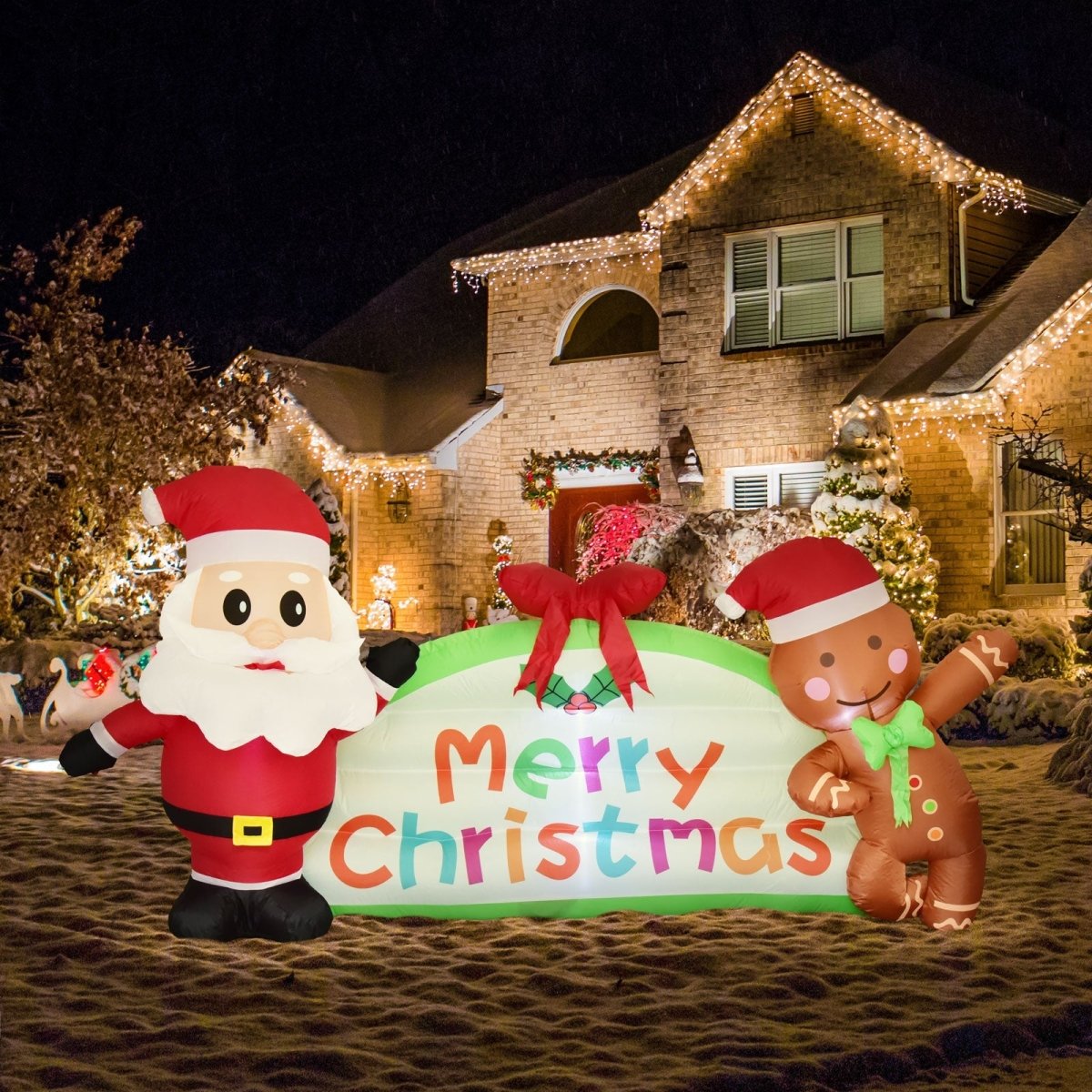 Santa and Gingerbread Man Christmas Inflatables - Wholesale - PopFun