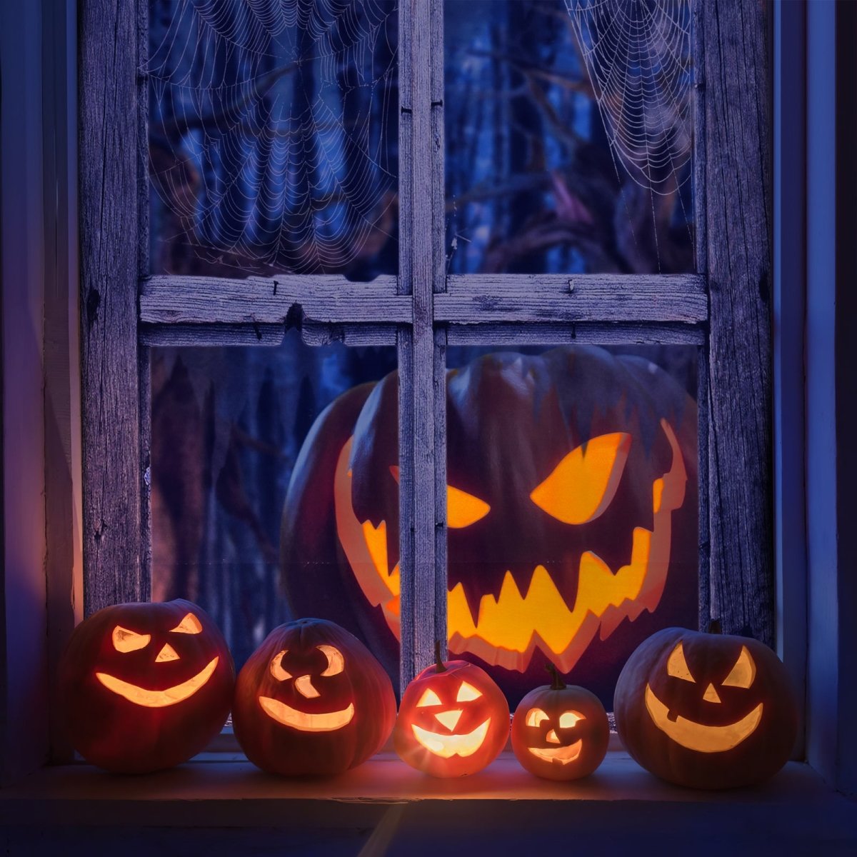 Scary Halloween Pumpkin Window Curtain - PopFun