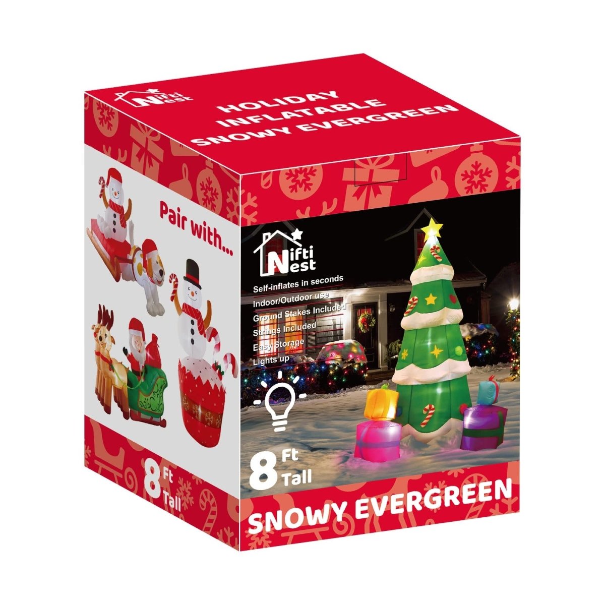 Snowy Evergreen Holiday Inflatable-Wholesale - PopFun