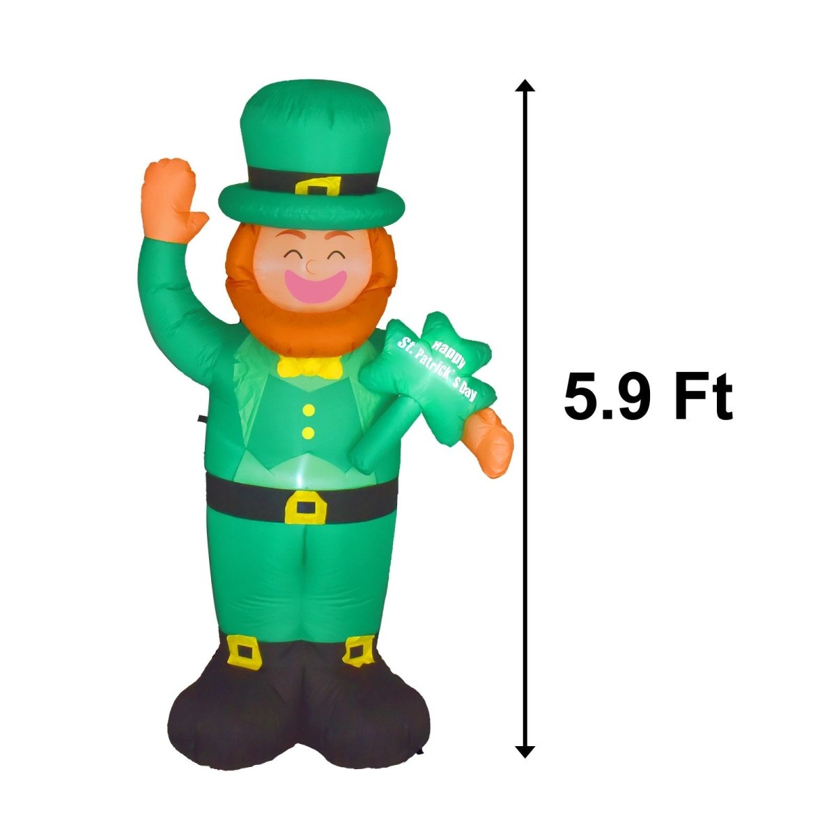 St. Patricks Day Leprechaun Inflatable (5.9ft) - PopFun